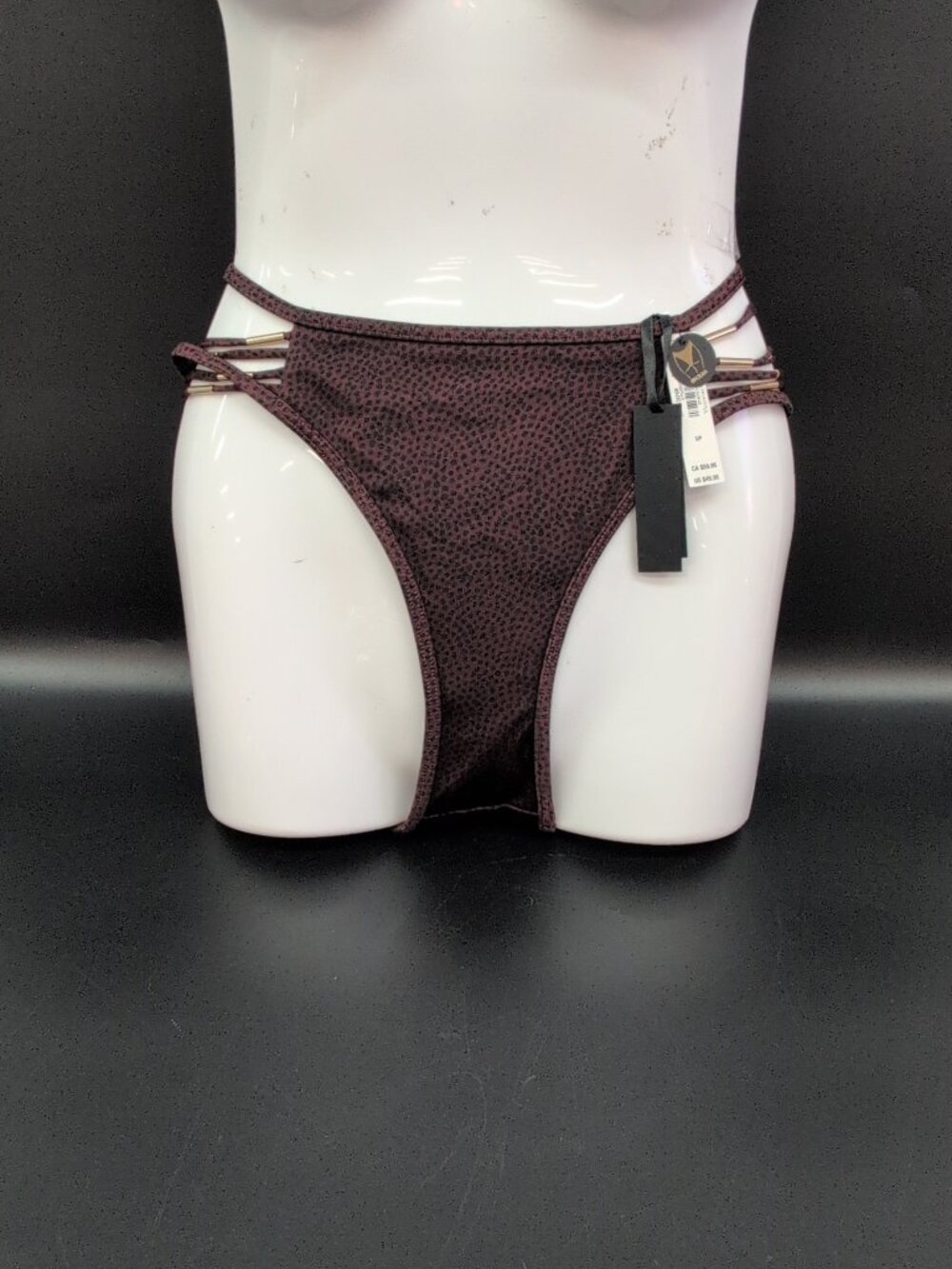 Victoria's Secret Archives Strappy Hardware Brazilian Bikini Bottom S Burgundy